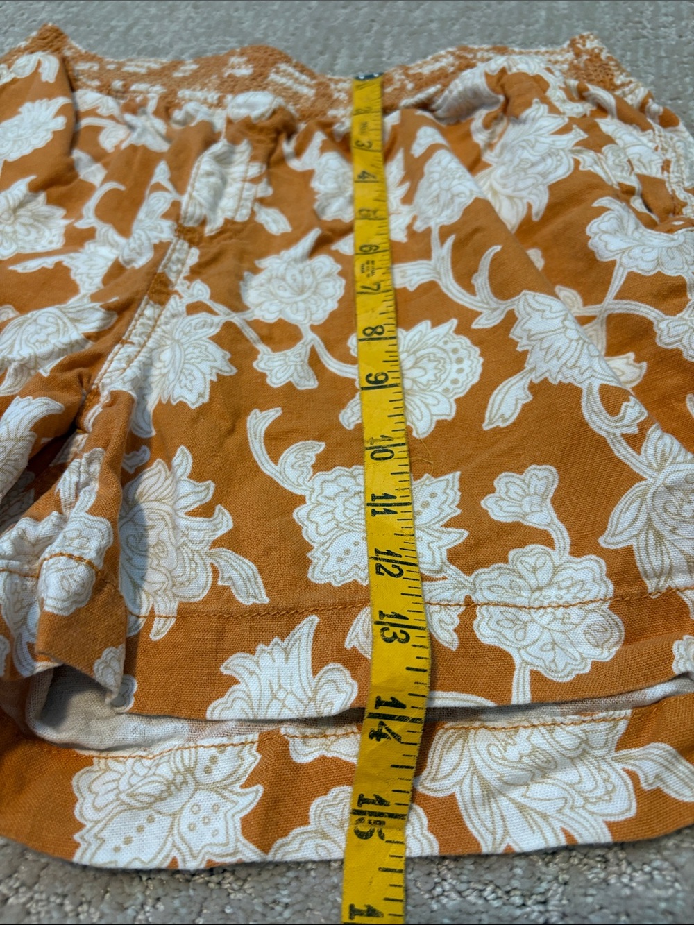 Briggs New York Floral Orange Women’s Large Shorts Summer Beach Linen - Picture 5 of 7